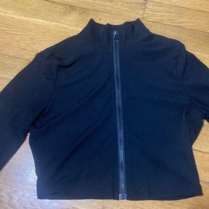 Athletic black zip up top